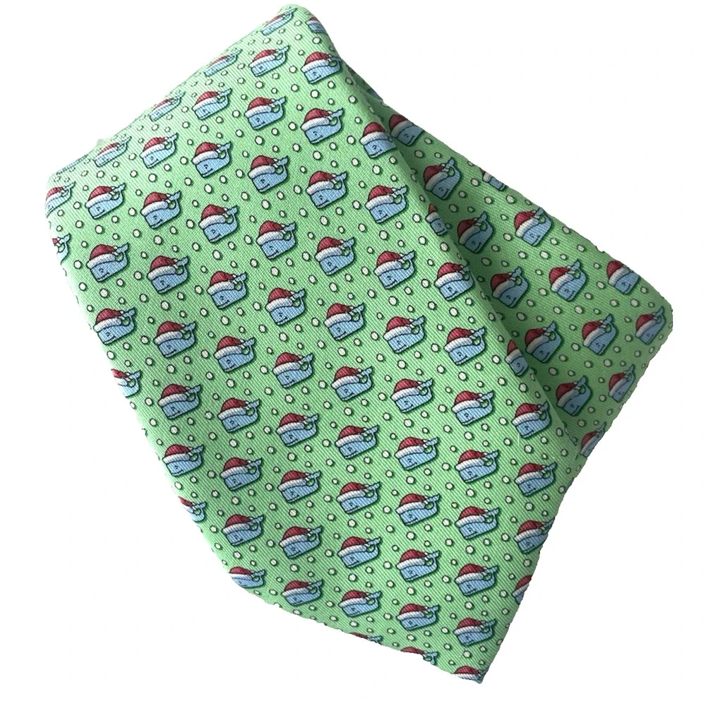 NWT Vineyard Vines Boys Tie Santa Whale 100% Silk